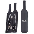 5 Piece Wine Tool Set In Bottle Look Black Case